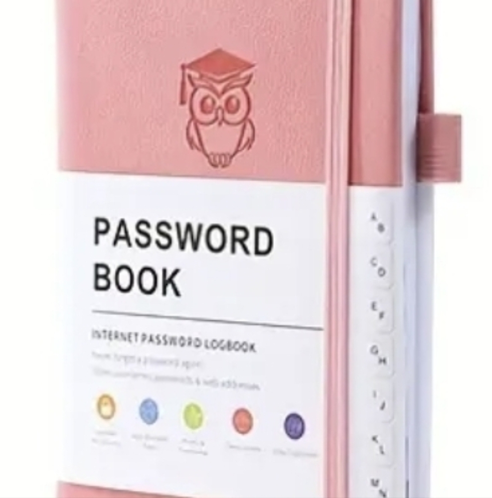 NWOT Pink Password Log Book